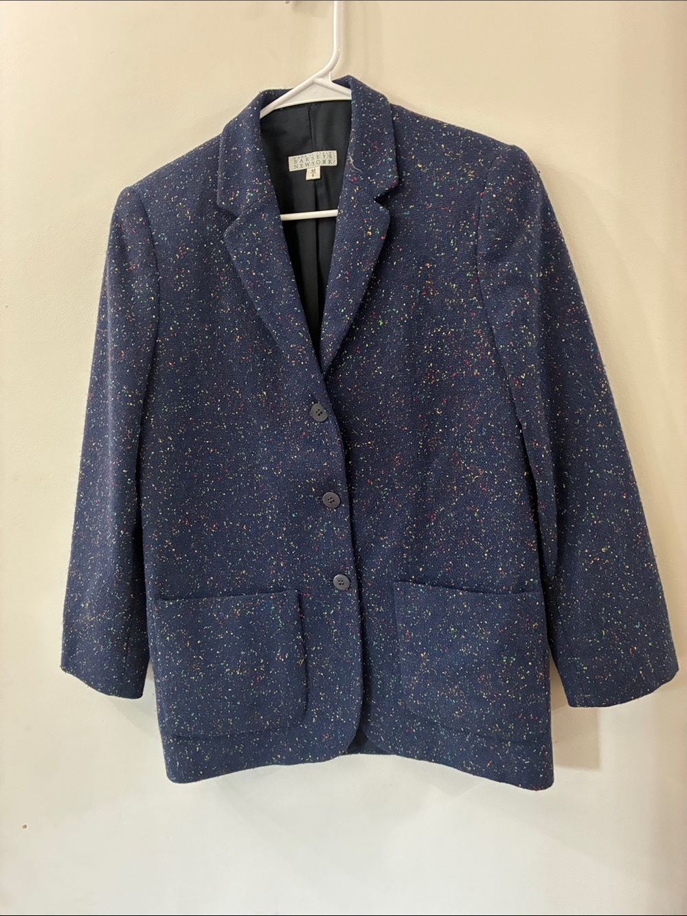 Barney’s New York - Navy Speckled Wool blend Blazer Jacket - women’s size 40